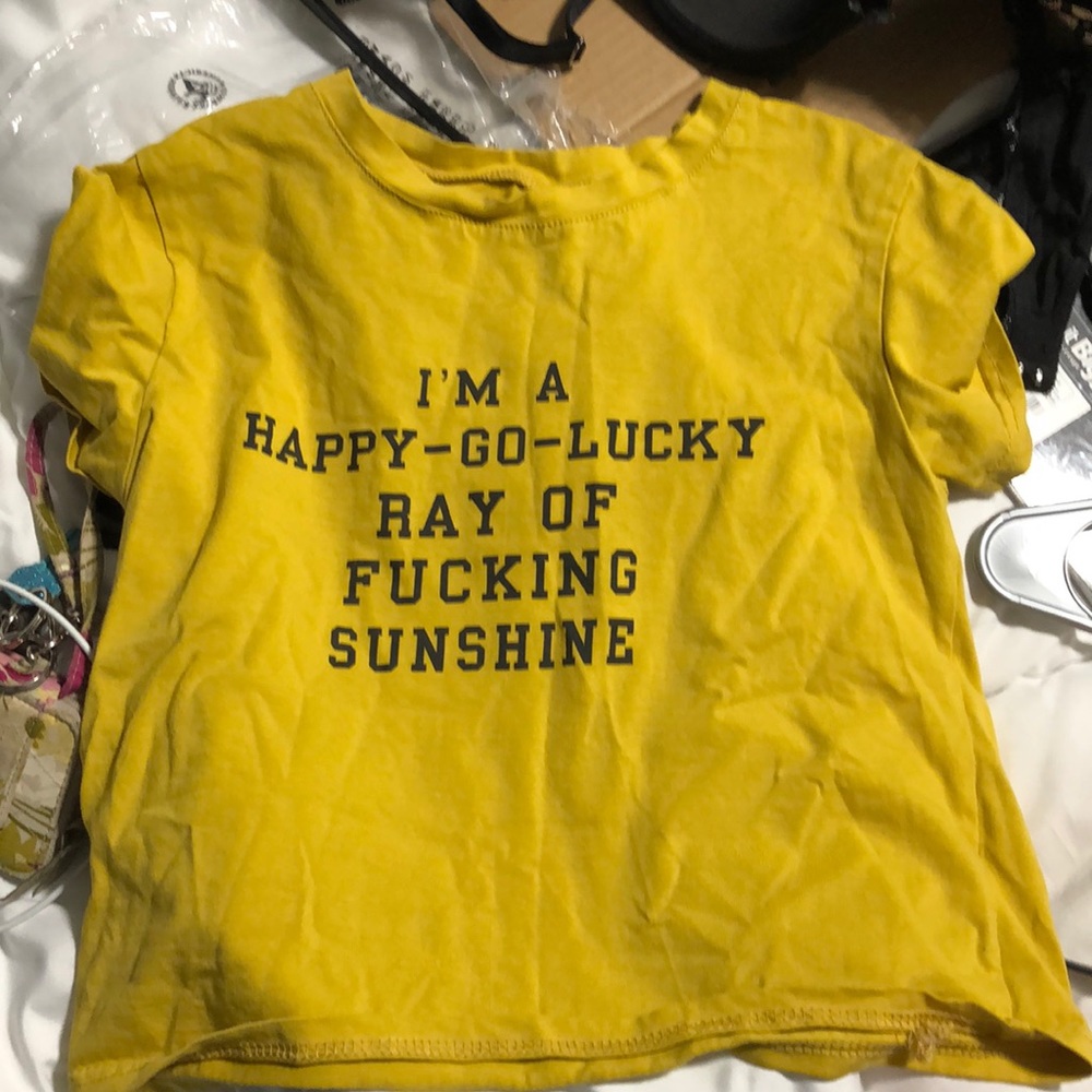 Yellow crop top